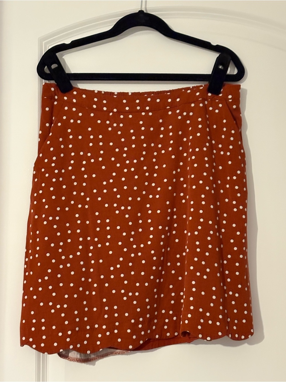 41 Hawthorn Rust Red Polka Dot Mini Skirt